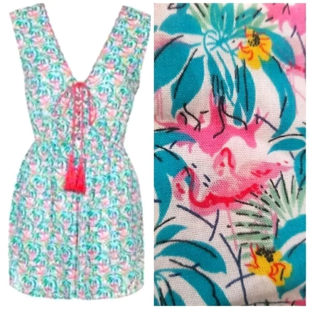EUC TOPSHOP FLAMINGO TROPIVAL ROMPER SZ. S